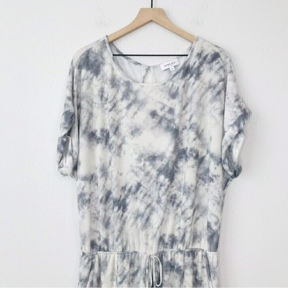 New! Gilli Tie Dye Jersey Short Sleeve Stretchy Comfy Lounging Casual Romper - Picture 4 of 16